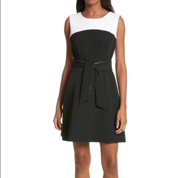 NWT Milly Black / White / Jenny Colorblock Mini Dress Sz. 2 - Picture 1 of 2